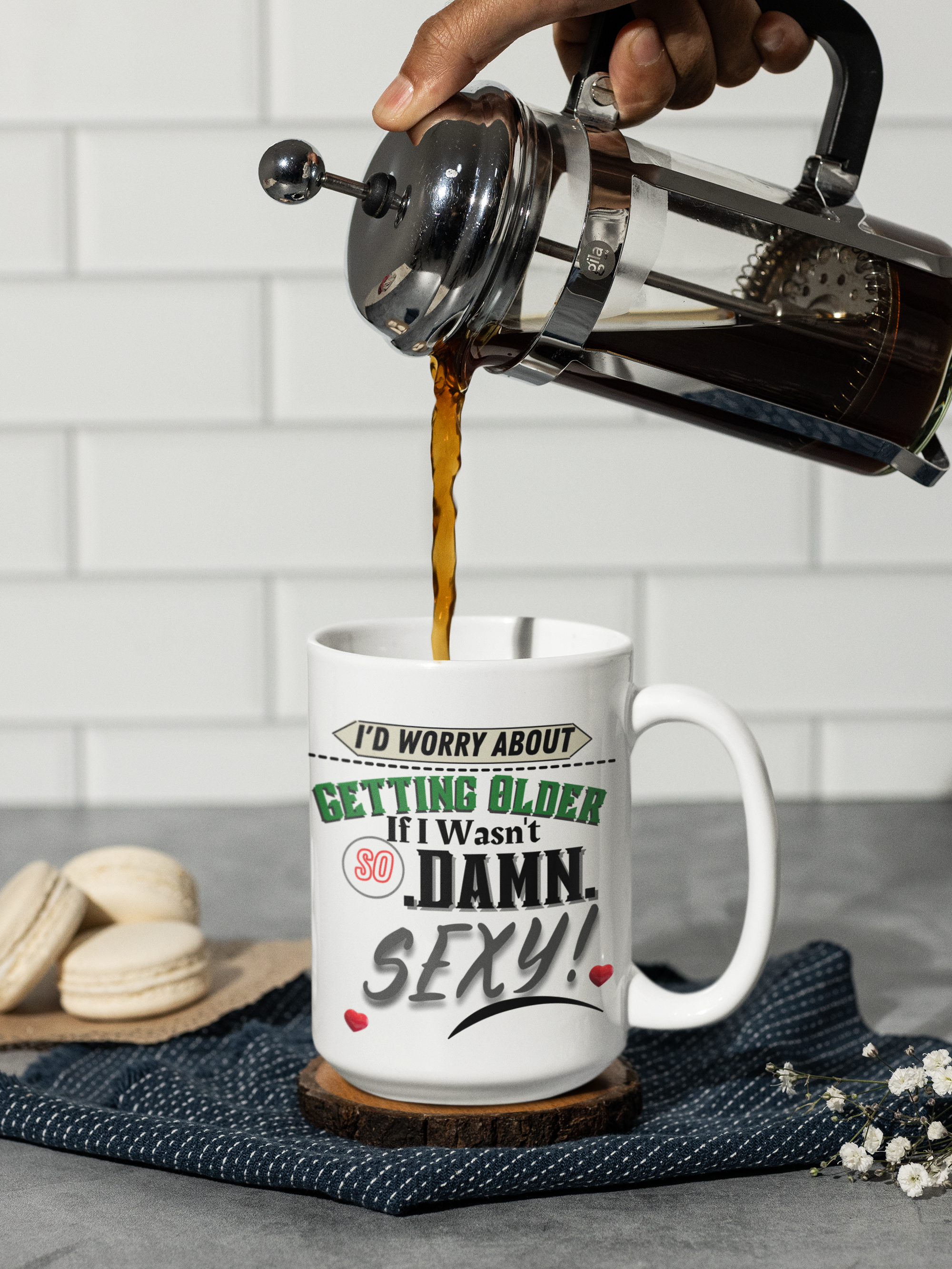 Elderly Incentive 11oz or 15 oz Mug-"I'd Worry About Getting Older...