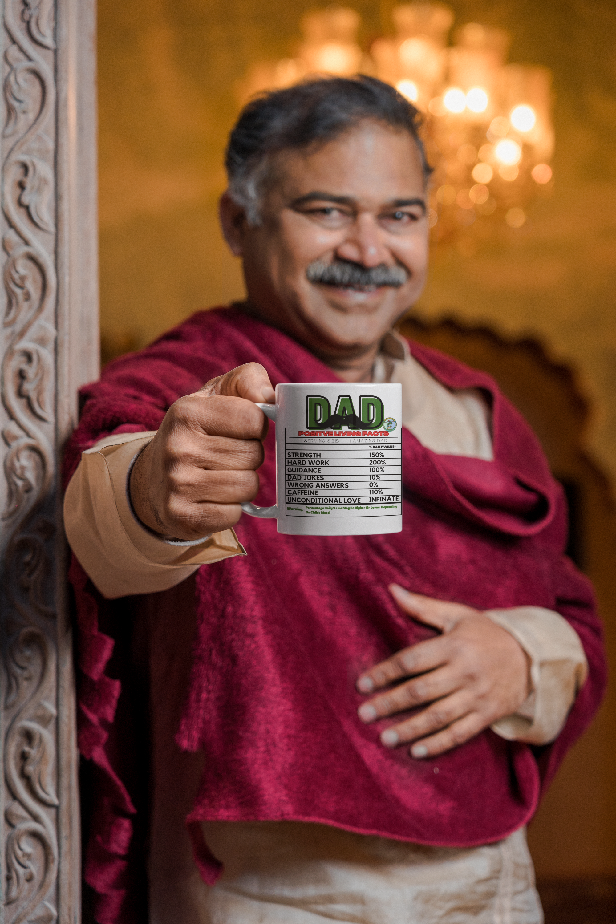 everwellaging.com-Dad Positive Living Facts...11oz or 15oz mug. Perfect Gift For The Perfect Dad!
