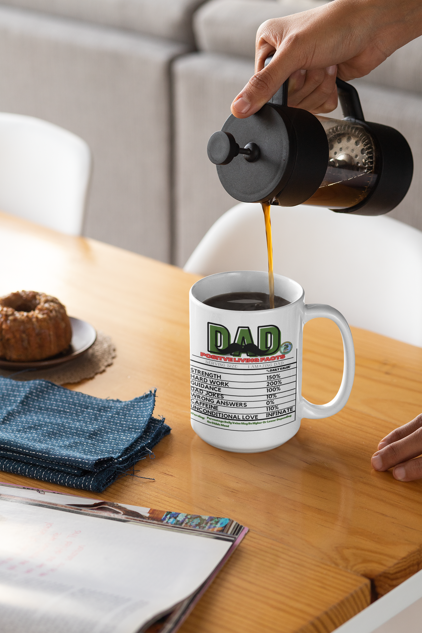 everwellaging.com-Dad Positive Living Facts...11oz or 15oz mug. Perfect Gift For The Perfect Dad!